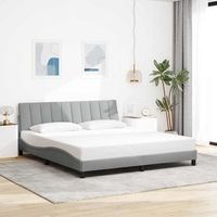 cama matrimonial  cama para adultos  cama sin colchon tela gris claro 180x200 cm cfw265740