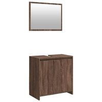 set de muebles bano 2 pzas madera contrachapada marron roble vidaxl