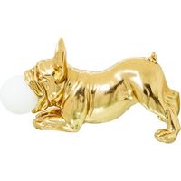 lampara sobremesa resina perro dorado 1xg9 led incluida