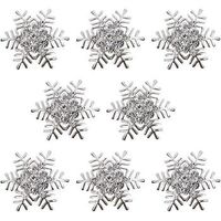 servilleteros navidenos con forma de copo de nieve brillantes y plateados ideales para decorar la mesa
