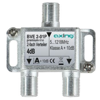 Divisor de señal Axing BVE 2-01P coaxial 5-1218 MHz acero inoxidable 10 dB