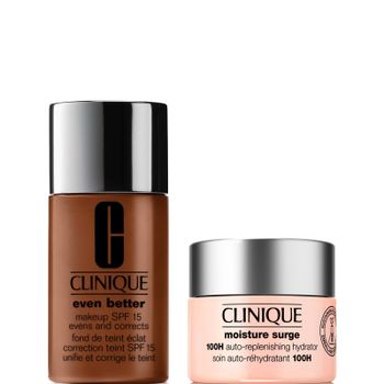 Clinique Even Better Vitamin Makeup Foundation & Moisture Surge 100H Hydrator Moisturiser Bundle (Various Shades) - WN 124 SIENNA