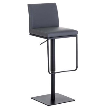 Taburete De Bar Panamá Con Revestimiento De Polipiel Simil Cuero Gris 44x42x86 Cm Clp
