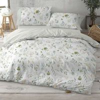 funda nordica 50 algodon diseno flores acuarela menta 105 x 190200 cm - menta - burrito blanco
