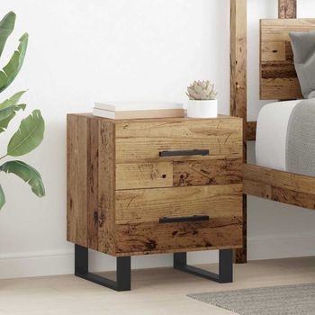 Mesita De Noche - Dormitorio - Madera De Ingeniería - Madera Vieja (40x35x47.5cm)