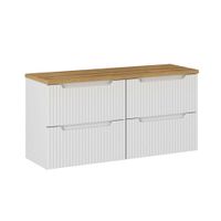 mueble bajo lavabo 120cm 4 cajones paneles de melamina y mdf blanco