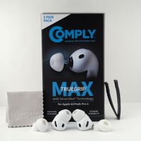 comply truegrip max  almohadillas de espuma viscoelastica premium de repuesto para apple airpods pro 3 generacion  tecnologia smartskinr  excelente aislamiento acustico  blanco talla l 3 pares