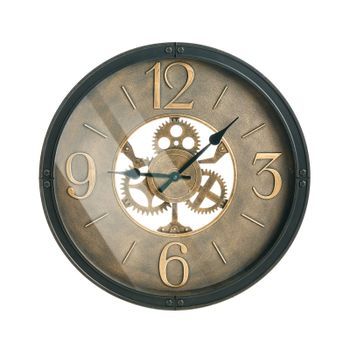 Reloj De Pared Clásico Marco Sintético 50 Cm Forma Redonda Accesorios Para El Hogar Negro Y Marrón Albacete