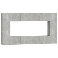 set de muebles de tv  muebles de salon 8 pzas madera contrachapada gris hormigon cfw29630