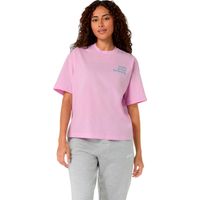 asics runner message graphic camiseta de running mujeres - morado turquesa