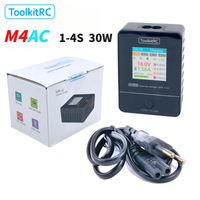 cargador de baterias toolkitrc m4ac 1-4s lipo lihv de 30w con pantalla ips e interfaz xt30xt60 para baterias de drones fpv y carreras rc