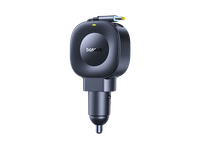 cargador coche - baseus primetrip vr2 universal 30w con cable retractil tipo c carga rapida cabezal rotatorio negro cosmic