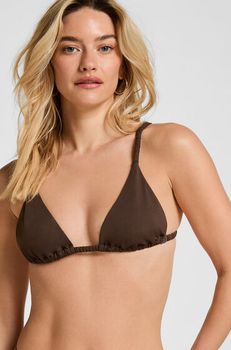 Hunkemöller Top de bikini triangular Riva Marrón