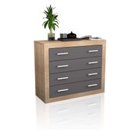 comoda chifonier amplia de 4 cajones 98x815 cm cambria grafito
