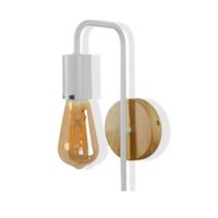 aplique de pared de aluminio blanco y madera estilo nordico