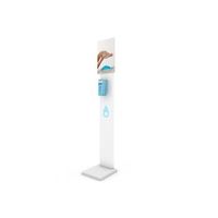 mueble metalico para dispensador de gel color blanco