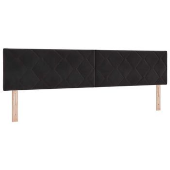 Cabecero，panel De Cabecero Led Negro 200 Cm Terciopelo