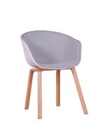 silla nordica tapizada en algodon gris