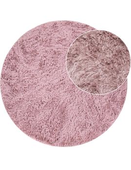 Alfombra de pelo largo Silvana rosa 80 cm redondo