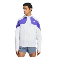 adidas adizero chaqueta para correr hombres - blanco azul