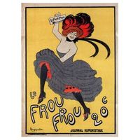 legendarte - cartel publicitario vintage le frou frou - cuadro lienzo impresion digital cm 50x70