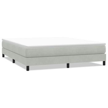 Cama Box Spring Sin Colchón Terciopelo Gris Claro 180x210 Cm Vidaxl