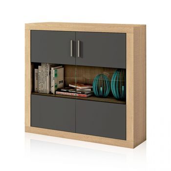 Bodeguero 2 Puertas 110 Cm Nuka Cambria - Grafito 110 X 110 X 34,6 Cm