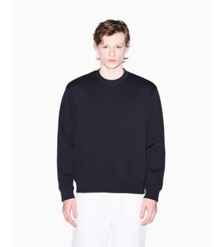 A|X Armani Exchange para hombre. XM002445AF13047UB101 Sudadera Bonded (L), Casual, Algodón, Marino