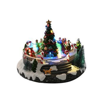Arbol Led Resina 25x24x18 Movimiento Musical