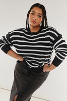 yours jersey negro de punto con rayas mujer curvy y tallas grandes yours