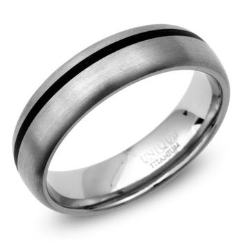 Anillo de titanio mate con incrustación de laca 6mm