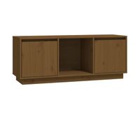 mueble para tv madera maciza de pino marron miel 1105x35x44 cm