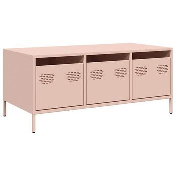 Mesa De Centro Acero Laminado En Frío Rosa 101,5x50x43,5 Cm Vidaxl