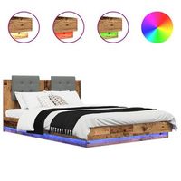 cama matrimonial  cama para adulto  estructura de cama con cabecero madera envejecida 120 x 200 cm