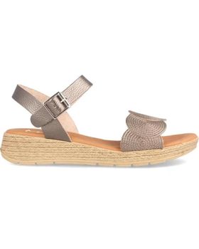 de MARILA SANDALIA DE PIEL PARA MUJER CON CUNA BAJA BURA ACERO PLOMO