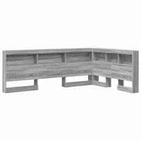 cabecera de almacenamiento con estante gris sonoma 120 cm