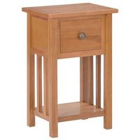 mesa revistero con cajon madera maciza de roble 35x27x55 cm vidaxl