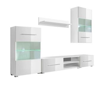 Juego de muebles de salón 5 piezas con iluminación led blanco