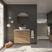 conjunto de bano yinu  80 cm blanco - solomon  dos cajones  lavabo sobre encimera  mueble montado  no incluye espejo  alday