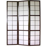 biombo de 3 paneles en madera negra y papel de arroz 175x132cm par06037