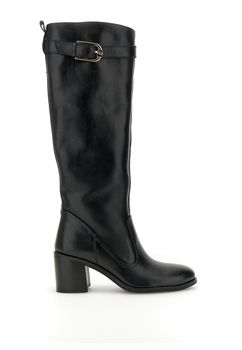 botas de piel con hebilla decorativa black 38
