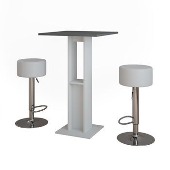 Juego De Mesa De Bar Repose 65 X 65 Cm Con 2 Taburetes De Bar Vicco