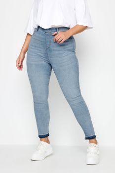 Yours Jeggings Azul Claro Bajo Descosido Grace, Mujer Curvy Y Tallas Grandes, Yours For Good