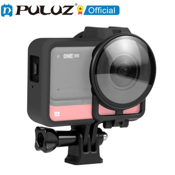 PULUZ Funda de marco de plástico con protector de lente para Insta360 One RS 360 Edition Funda protectora