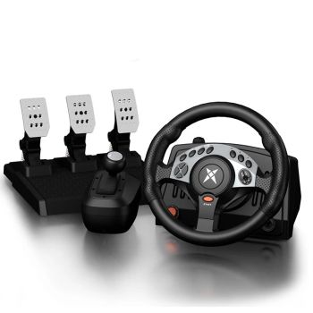 813B 1080° Volante magnético de simulación de carreras con palanca de cambios manual, compatible con PC/console, diseño