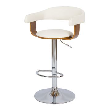 Silla de bar ajustable 62/84 cm en cuero artificial blanco