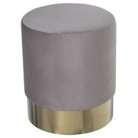 puff gris claro y dorado
