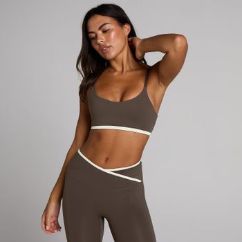 Sujetador deportivo Tempo Contrast para mujer de MP - Chocolate - S