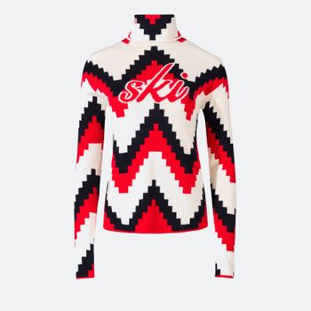 Perfect Moment Chevron-Jacquard Merino Wool Jumper - S