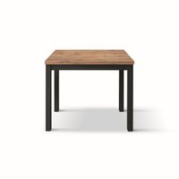 mesa de madera efecto roble patas antracita alargada 90x90-180x90cm
